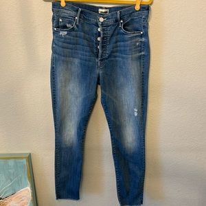 Mother denim skinny ankle fray, jeans